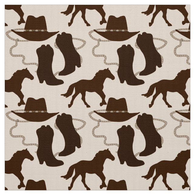 Western Cowboy-Hutstiefel, Pferd Stoff (Muster)