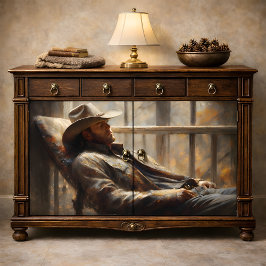 Western Cowboy im rustikalen Herbstausschnitt Seidenpapier
