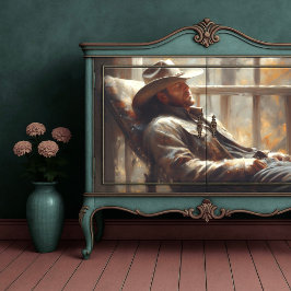 Western Cowboy im rustikalen Herbstausschnitt Seidenpapier