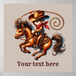 Western Cowboy-Jungen individuell anpassbar Poster
