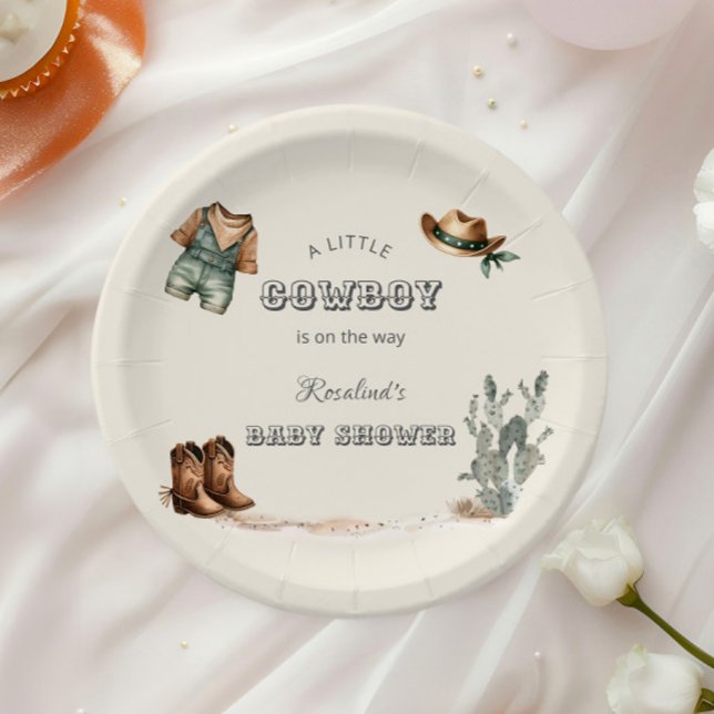 Western Cowboy Kleidung Kinderdusche Pappteller (Von Creator hochgeladen)