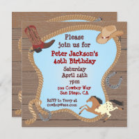 Western Cowboy Lasso Party Einladung