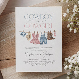 Western Cowboy oder Cowgirl Geschlecht Enthüllung Einladung