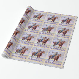 Western Cowboy on Horse Wedding Toast Gift Wrap Geschenkpapier