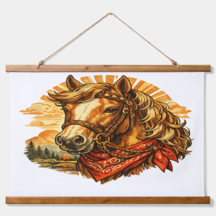 Western Cowboy Pferd rotes Bandana Wandbehang Tape