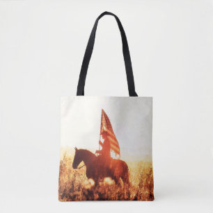 Western - Cowboy-Portrait mit US-Flagge