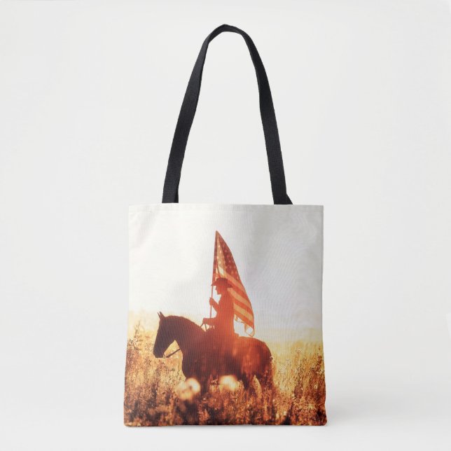 Western - Cowboy-Portrait mit US-Flagge (Vorderseite)