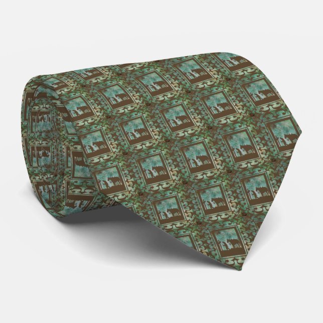Western Cowboy Prayer Mens Necktie Krawatte (Gerollt)