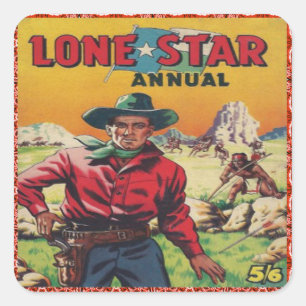 Western Cowboy Quadratischer Aufkleber