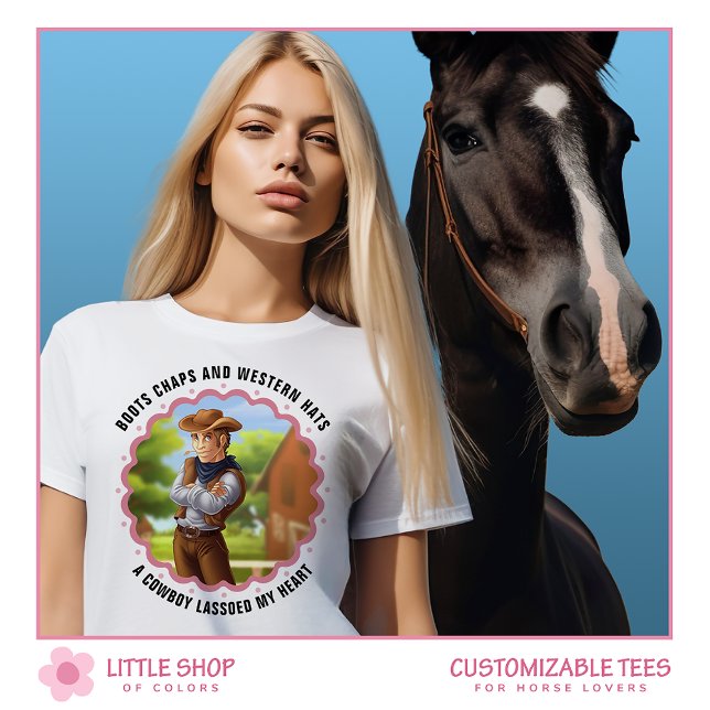 Western Cowboy Ranch individuell anpassbar T-Shirt (Von Creator hochgeladen)