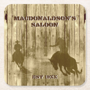 Western Cowboy Ranch Thema Rechteckiger Pappuntersetzer