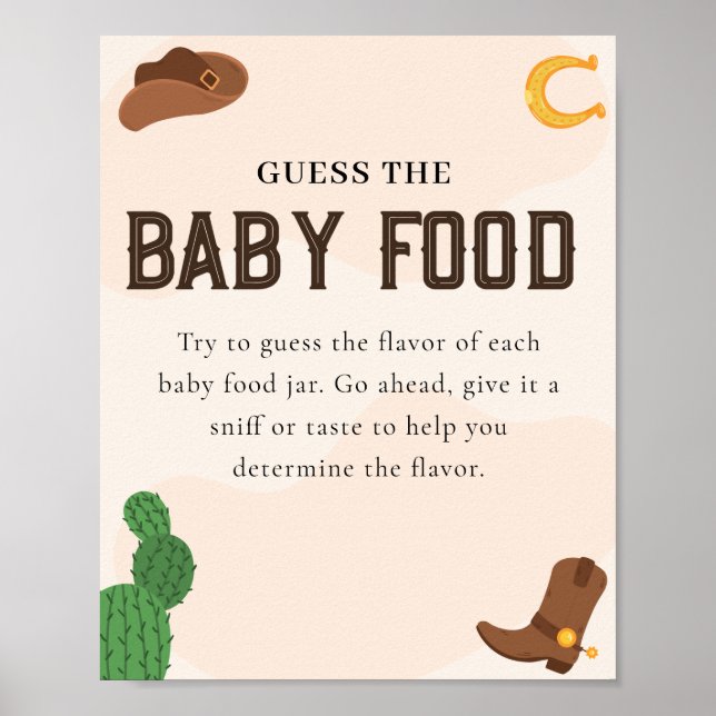 Western Cowboy Ratet das Baby Food Baby Shooting G Poster (Vorne)