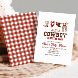 Western Cowboy Red Baby Dusche Einladung