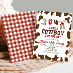 Western Cowboy Red Baby Dusche Einladung