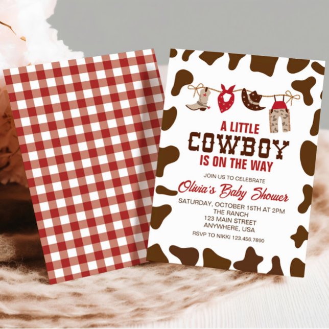 Western Cowboy Red Baby Dusche Einladung (Von Creator hochgeladen)