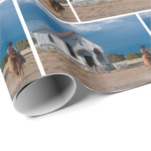 Western Cowboy Reiten zum Kirchengeschenk Wrap Geschenkpapier