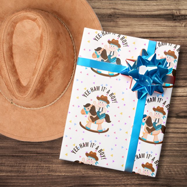 Western Cowboy Rockpferd seine Kinderdusche Geschenkpapier (Von Creator hochgeladen)