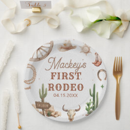 Western Cowboy Rodeo Birthday Paper Plate Pappteller
