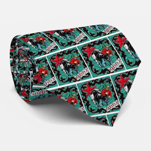 Western-Cowboy-Rodeo-Ochse-Wrestling-Krawatte Krawatte (Gerollt)