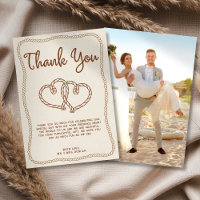 Western Cowboy Rope Foto Hochzeit Dankeschön Karte