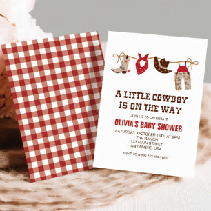 Western Cowboy roter Babyshower Einladung