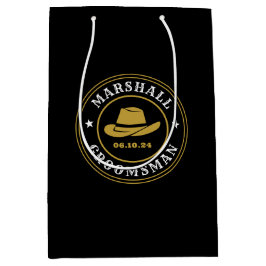 Western Cowboy Rustikales Logo Personalisierte Tra Mittlere Geschenktüte