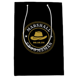Western Cowboy Rustikales Logo Personalisierte Tra Mittlere Geschenktüte