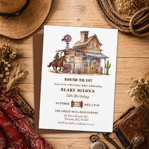 Western Cowboy Saloon 74. Geburtstagsfeier Einladung