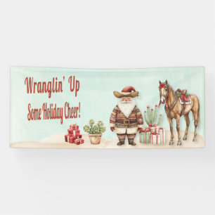 Western Cowboy Santa Weihnachtsfeiertag Banner