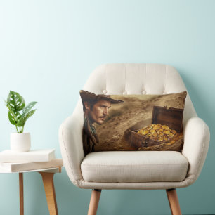 Western Cowboy Schatzsucher Kunstprint, Golden C Lendenkissen