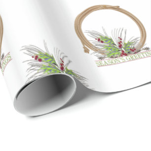 Western-Cowboy-Seil-WeihnachtsWreath Geschenkpapier