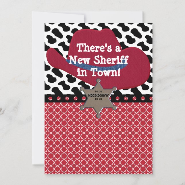 Western Cowboy Sheriff Baby Ankündigung (Vorderseite)