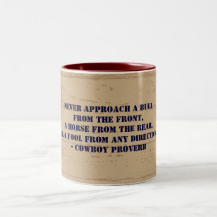 Western-Cowboy-Sprichwort Zweifarbige Tasse