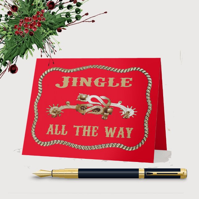 Western Cowboy Spurs Jingle Karte (Von Creator hochgeladen)