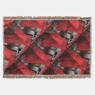 Western Cowboy Spurs Throw Blanket Decke
