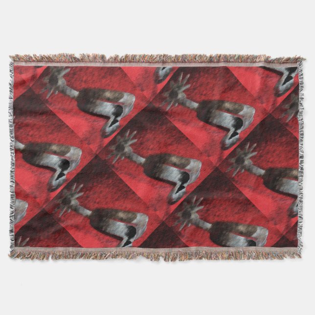 Western Cowboy Spurs Throw Blanket Decke (Vorderseite)