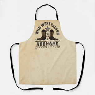 Western-Cowboy-Stiefel ADD NAME Sheriff Sporen Sal Schürze