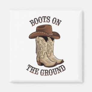 Western Cowboy Stiefel auf der Erde tanzen zu Magnet