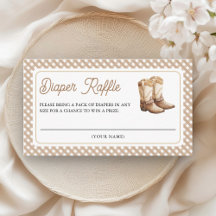 Western Cowboy Stiefel Baby Shower Windel Raffle