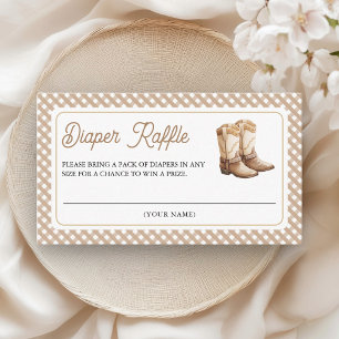 Western Cowboy Stiefel Baby Shower Windel Raffle Begleitkarte