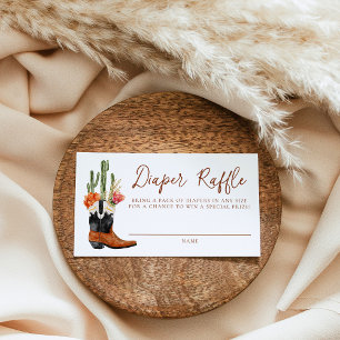 Western Cowboy Stiefel Baby Shower Windel-Raffle Begleitkarte