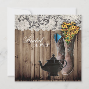 Western Cowboy Stiefel Bridal Tea Party Einladung