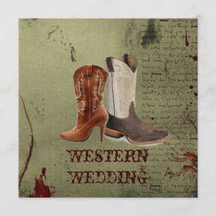 Western Cowboy Stiefel Hochzeit Einladung