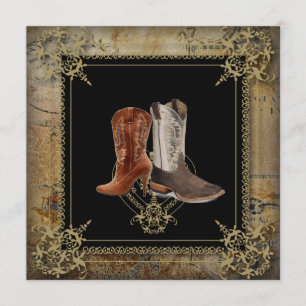 Western Cowboy Stiefel Hochzeit Einladung