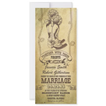 Western Cowboy Stiefel Vintage Hochzeit Einladunge