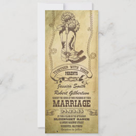 Western Cowboy Stiefel Vintage Hochzeit Einladunge Einladung