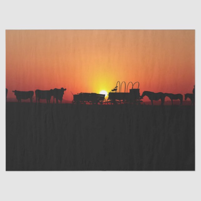 Western Cowboy Sunset 12 Dekoupage Tissue Seidenpapier (Vorderseite)