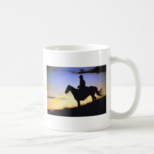 Western Cowboy Sunset Silhouette Kaffeetasse