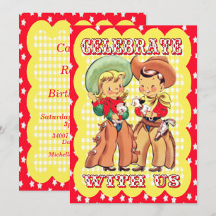 Western Cowboy und Cowgirl-Party Einladung
