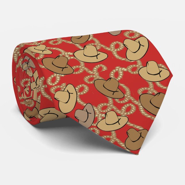 Western-Cowboy und Lassos-Krawatte Krawatte (Gerollt)